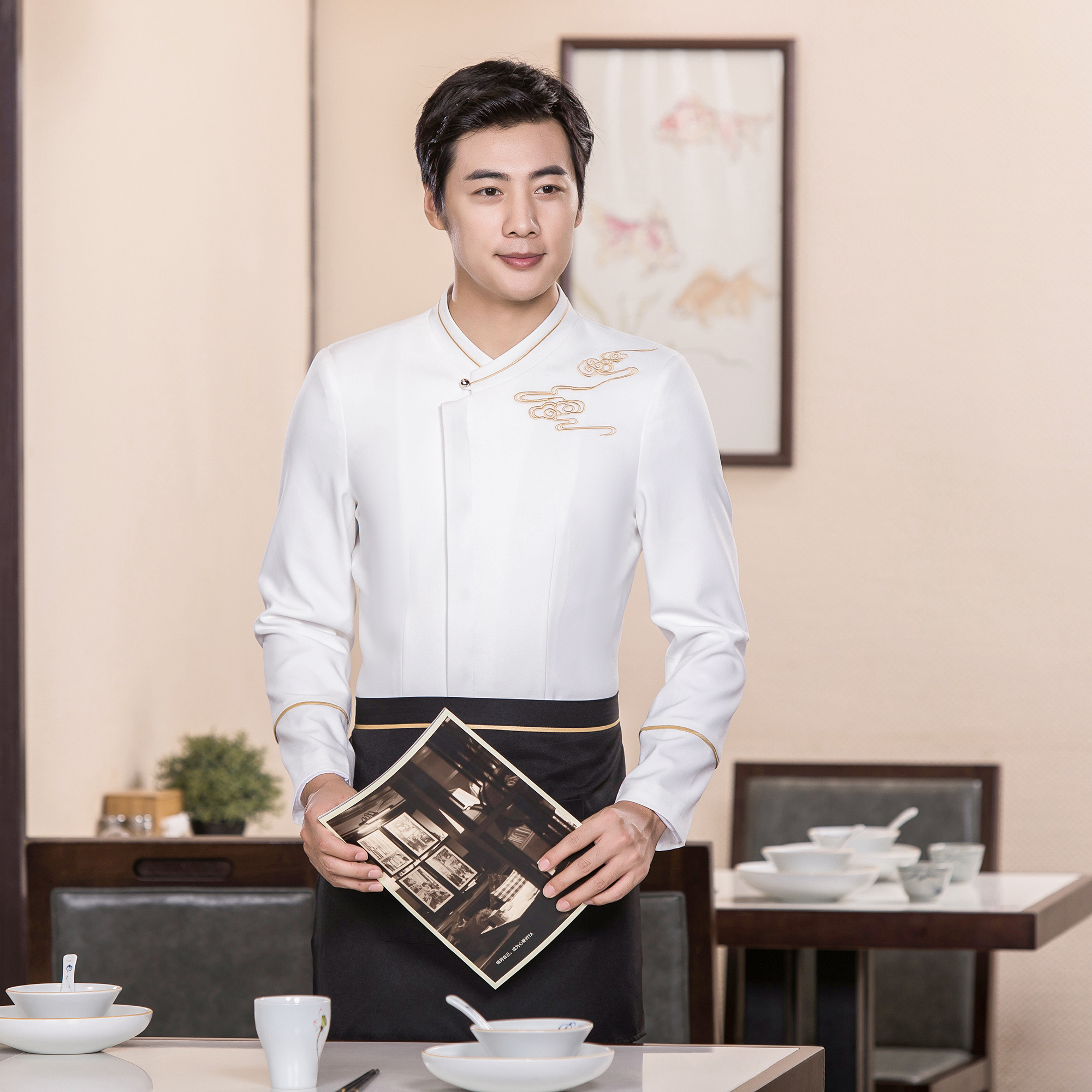 服务员工作服秋季酒店餐饮咖啡厅火锅店网咖员工制服长袖工装定制