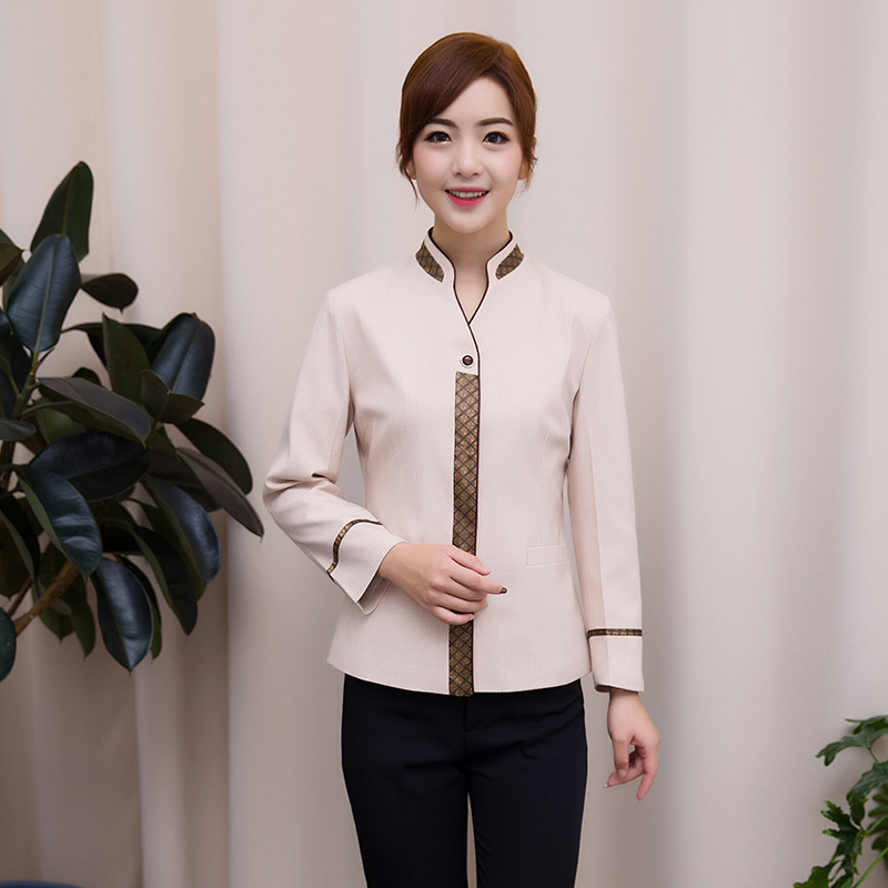 保洁服秋冬装PA宾馆客房酒店清洁阿姨物业保洁工作服长袖印字LOGO