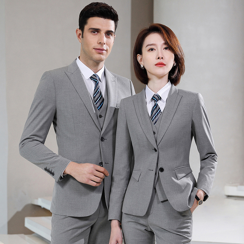 2021新款男女同款职业西装外套正装商务西服房地产4S店工作服批发